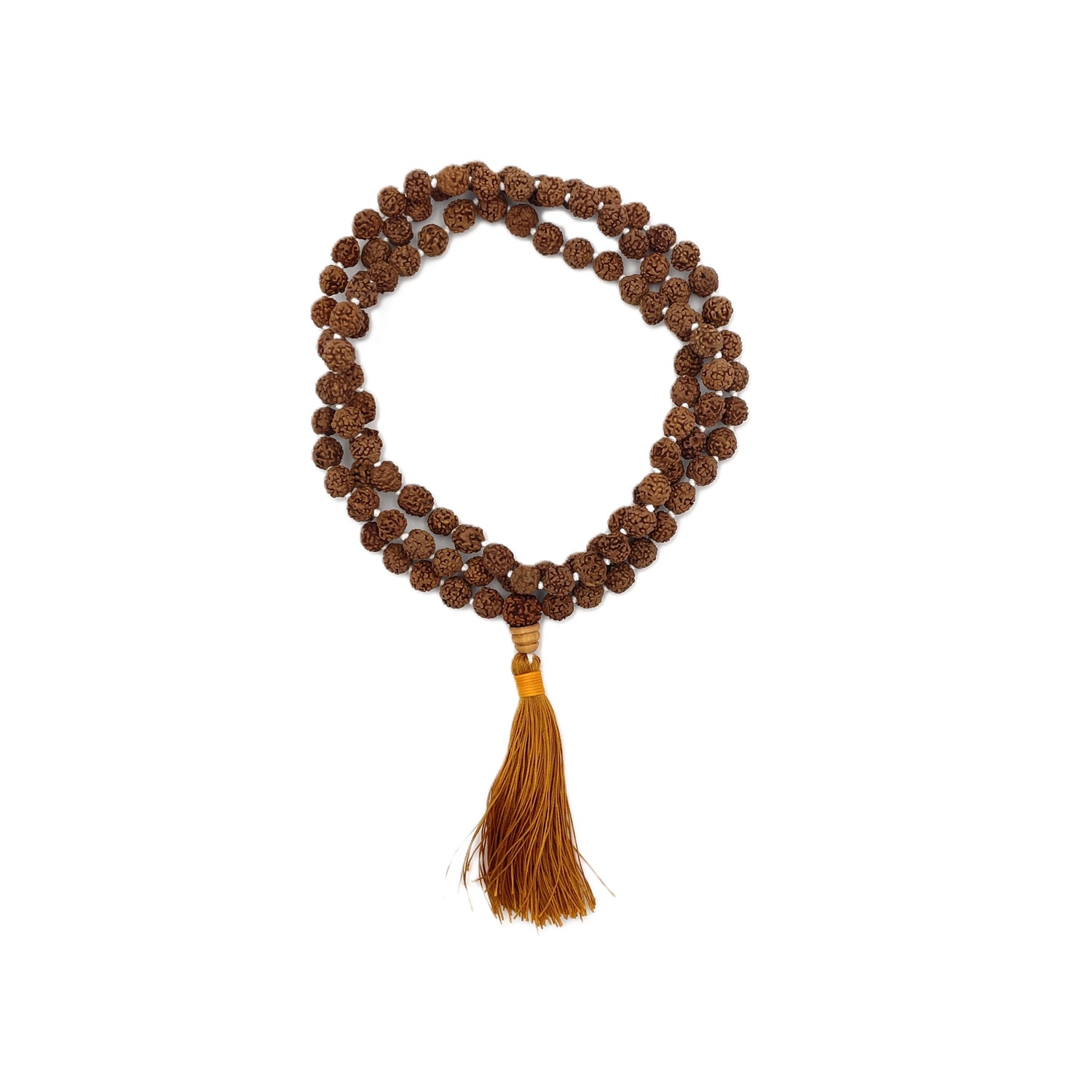 Rudraksha Mala geknotet Rudraksha Mala - buddhistische Gebetskette geknotet mit braunem Bommel