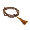 Rudraksha Mala - buddhistische Gebetskette geknotet mit braunem Bommel