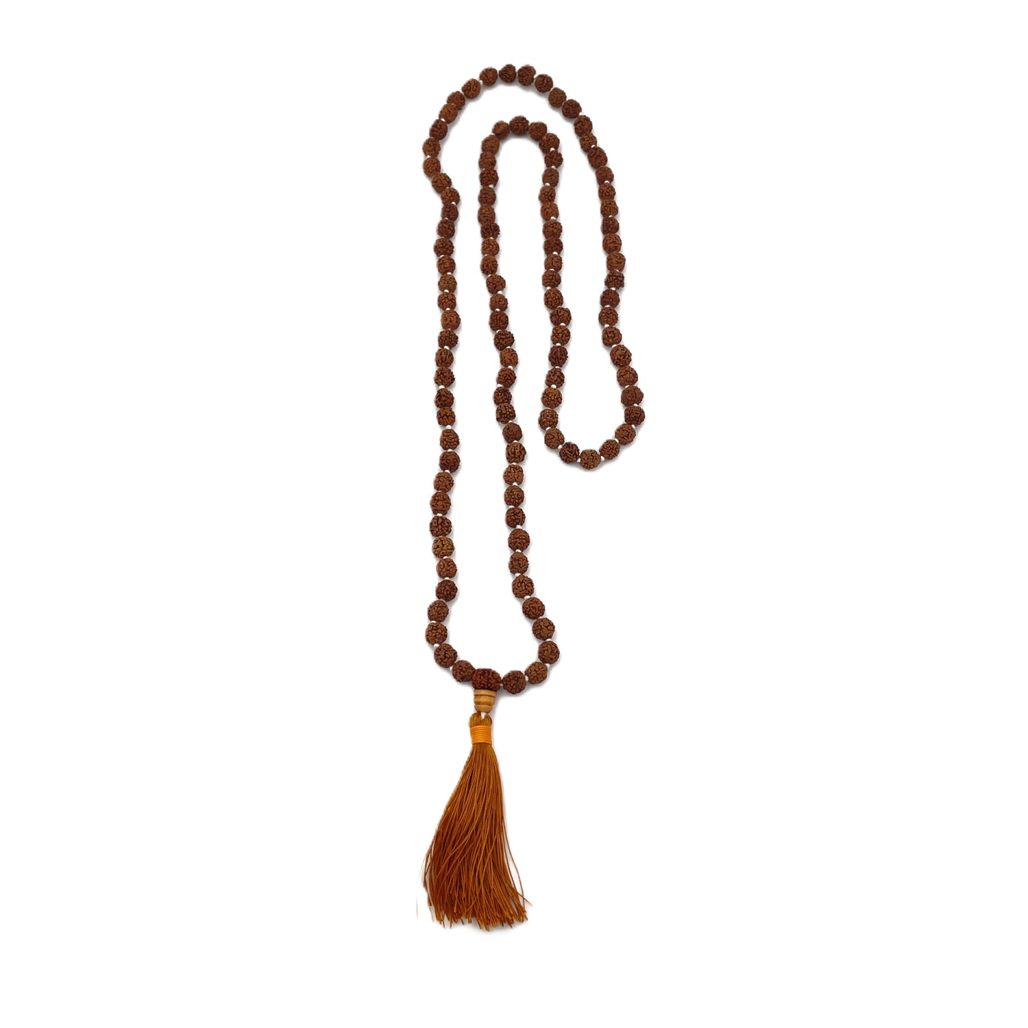 Rudraksha Mala Rudraksha Mala - buddhistische Gebetskette geknotet mit braunem Bommel