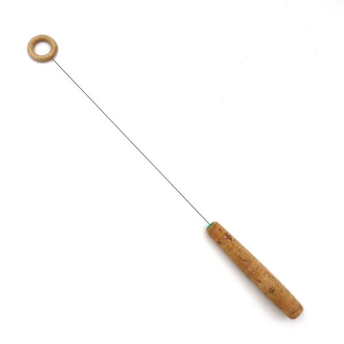 Einhandrute mit Korkgriff und Holzring an der Spitze