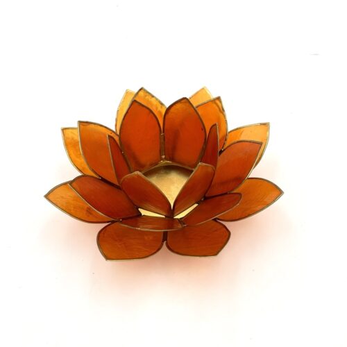 Teelichthalter Lotusblüte orange