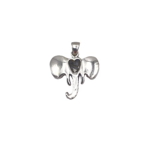 Silberanhänger Elefantenkopf mit Perlmutt - Rückansicht