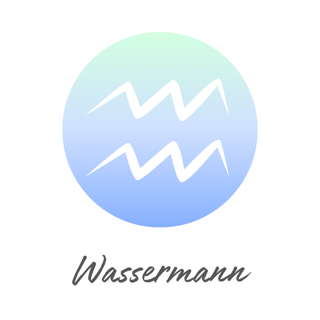 Symbol des Sternzeichens Wassermann mit Hintergrund – Element Luft