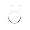 Shambala Armband Chakra, zur Hälfte aus Nylon Schnur geflochten, Bandfarbe weiß - Draufsicht