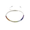 Shambala Armband Chakra, zur Hälfte aus Nylon Schnur geflochten, Bandfarbe weiß - Frontsicht