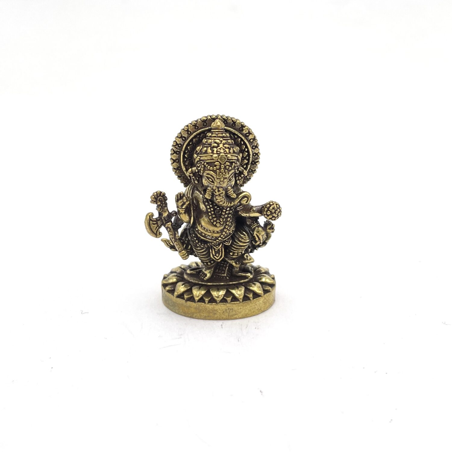 Ganesha mini Statue aus Messing, Höhe 3,5cm