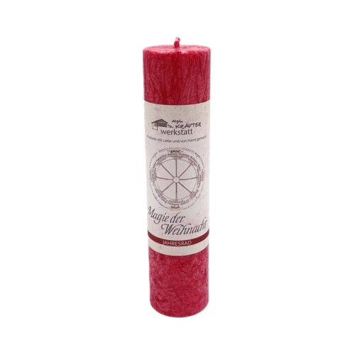 Allgäuer Heilkräuterkerze Thema Magie der Weihnacht, Farbe rot