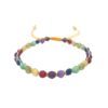 Chakra Armband mit echten Steinen in Silberfaden eingeflochten