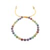 Chakra Armband mit echten Steinen in Silberfaden eingeflochten