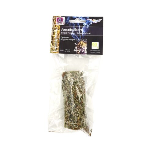 Kräuterbündel Ausräuchern mit Beifuß, Salbei und Johanniskraut