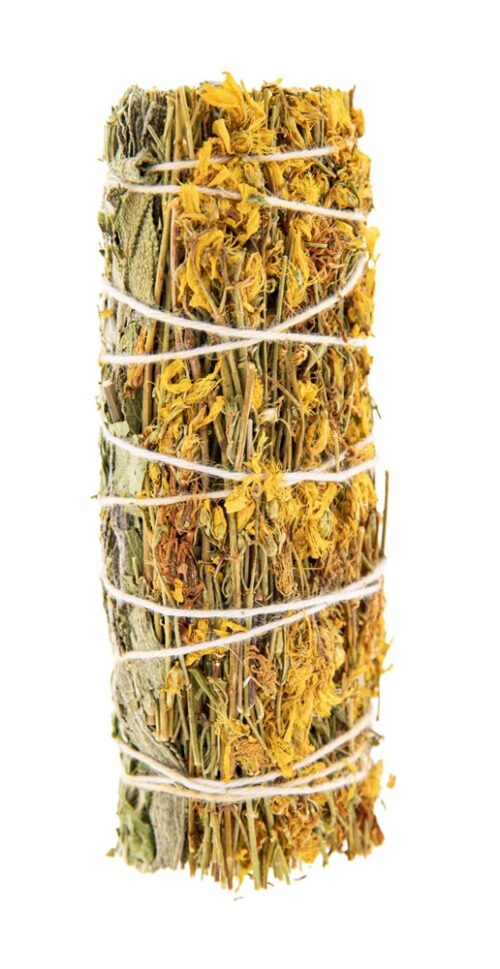 Kräuterbündel Ausräuchern mit Beifuß, Salbei und Johanniskraut