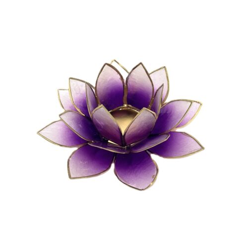 Teelichthalter Lotusblüte violett