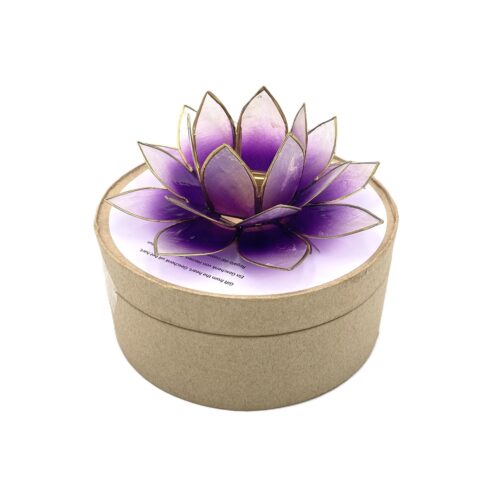 Teelichthalter Lotusblüte violett