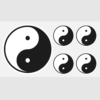 Yin und Yang - Aufkleber Set s/w